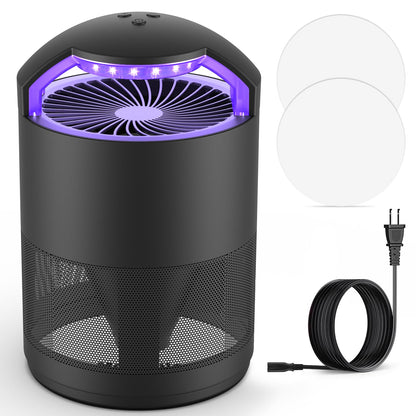 Fruit Fly Traps for Indoors, Catcher & Killer with Upgraded Purple Light, 3-Speed Fan Suction & Sticky Boards for Mosquito, Gnat & Moth, Electric Flying Insect Trap for Home, Kitchen, Bedroom, Plants