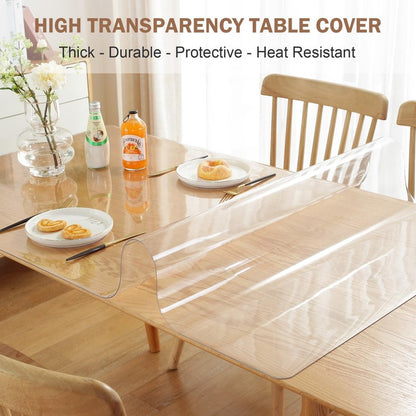 LovePads Clear Table Cover Protector, 23.6 x 39 Inch 2mm Thick Plastic Table Cover, Table Protector for Dining Room Table, Waterproof Dresser Cover Top for Kitchen, Coffee, Writing Desk