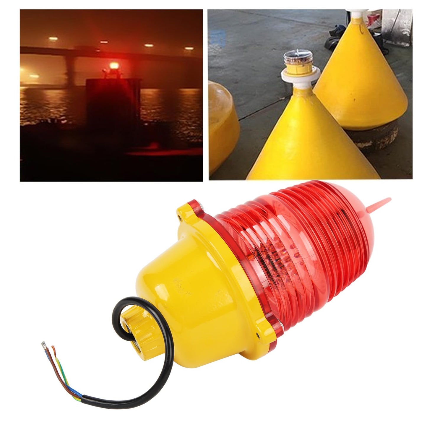 Aviation Obstruction Light, Multipurpose Warning Beacon Light High Strength Waterproof for Marine (AC110V Constant On)