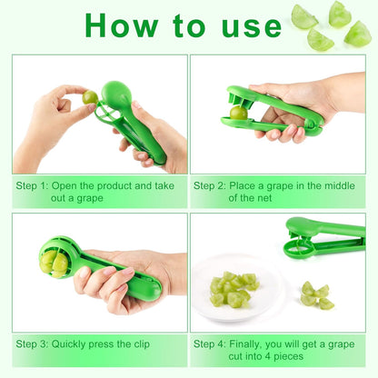Skiennix Grape Cutter - ABS Fruit Slicer for Kids | Ideal for Tomatoes, Strawberries & More