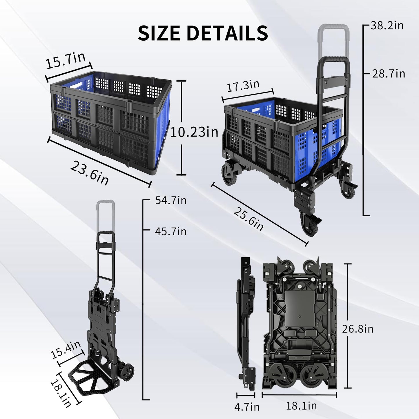 Discounted Combination of 2-in-1 Folding Hand Truck and Folding Storage Box.