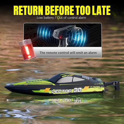 volantexrc RC Remote Control Boat for Pool2.4Ghz Control RC Boats for Adults Lake Electric Boat with Water Cooling System 2Rechargeable Batteries (Green)