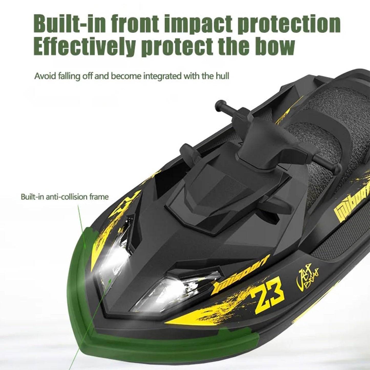 captainrc RC Turbo Jet Boat 25+KPH Brushless, 2.4GHz Adult RC Jet Ski, RC Boat for Pools, Lakes and Rivers with 2 Batteries, LED Light, Low Battery Alarm