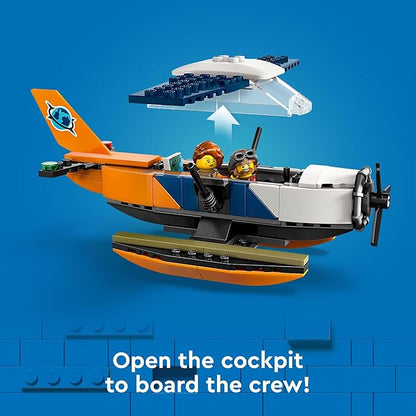 LEGO City Jungle Explorer Water Airplane Toy - Kids Toy Adventure Building Set for Boys and Girls Ages 6+ - with 2 Minifigures for Pretend Play - Gift Ideas for Birthdays - 60425