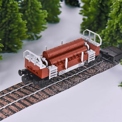 6IN1 City Freight Train Car Building Set DIY Toys for Teens and Adults Compatible with Lego 630 Building Accessory (Container)
