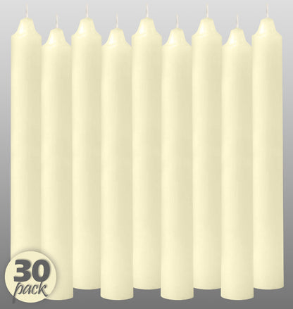 Hyoola Taper Candles - 7 Inch Ivory Dripless, Unscented Dinner Candle - 30 Pack European Made Candles 6 Hour Burn Time