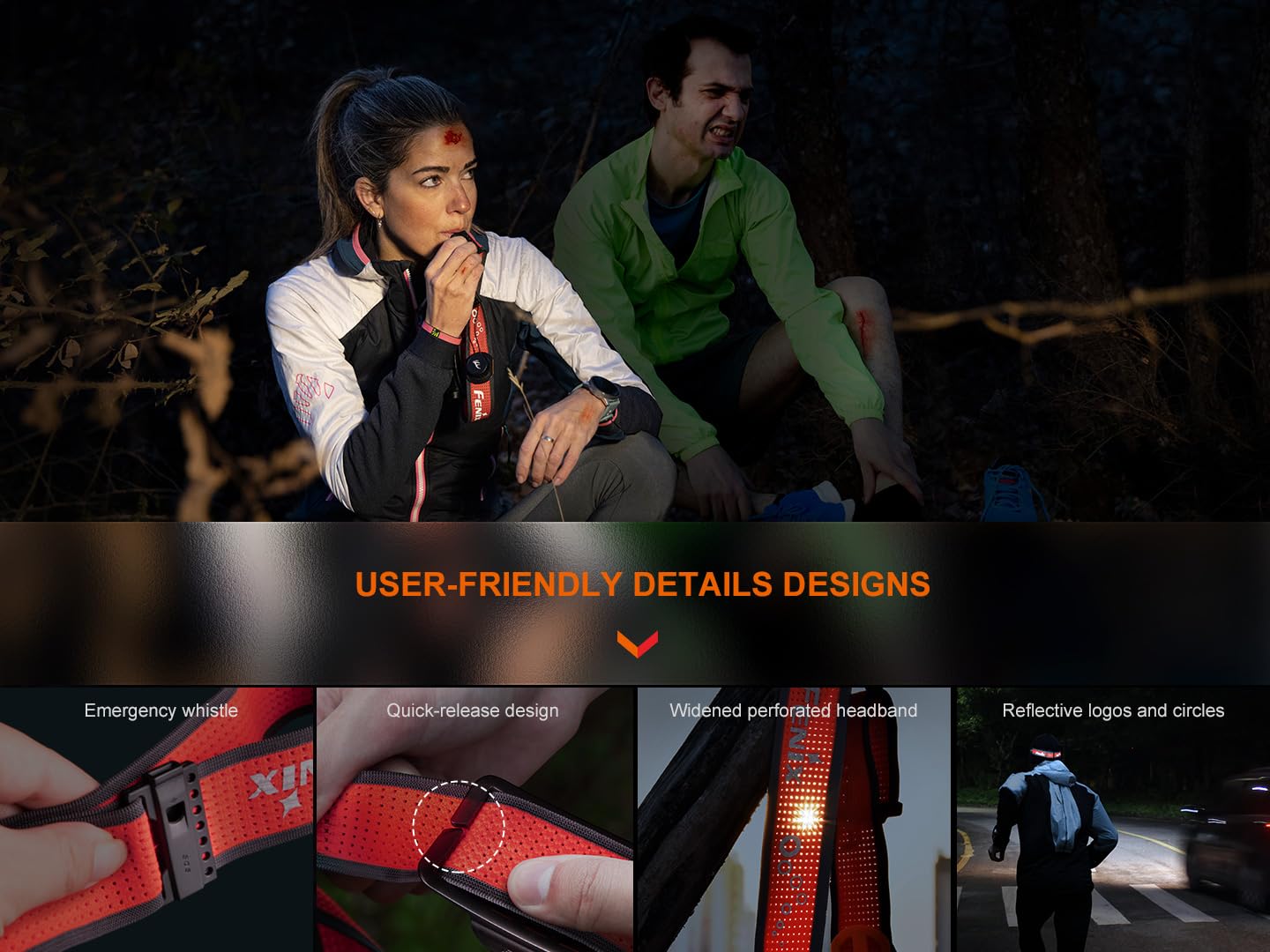 Fenix HM65R-T V2.0 Running Headlamp, 1600 Lumen White Light and Warm White Dual Beams, USB-C Rechargeable, Lightweight Long Runtime for Trail Running, with Organizer (Black)