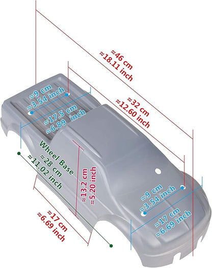 SummitLink Custom Body Compatible for T/E Maxx Shell Cover E-Maxx 1/10 Scale RC Car (Truck not Included) (Eagle)