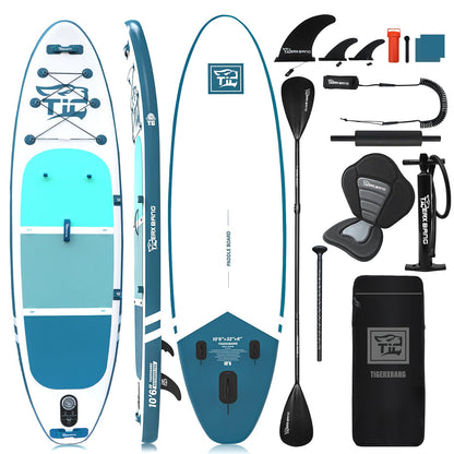 TIGERXBANG DEFENDER-PRO Paddle Board, 10'6'' x 32'' x 6'', Inflatable, Blue