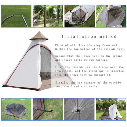 12'x10'x8'Dome Camping Tent 5-6 Person 4 Season Double Layers Waterproof Anti-UV Windproof Tents Family Outdoor Camping Tent