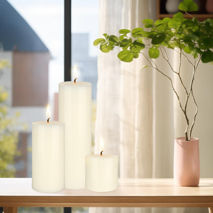Mega Candles 1 pc Unscented Solid Ivory Pillar Candles, Hand Poured Premium Wax Candle 3 Inch x 9 Inch, Home Décor, Spas, Weddings, Occasions, Party, Centerpieces, Holidays, Vigils, Prayers