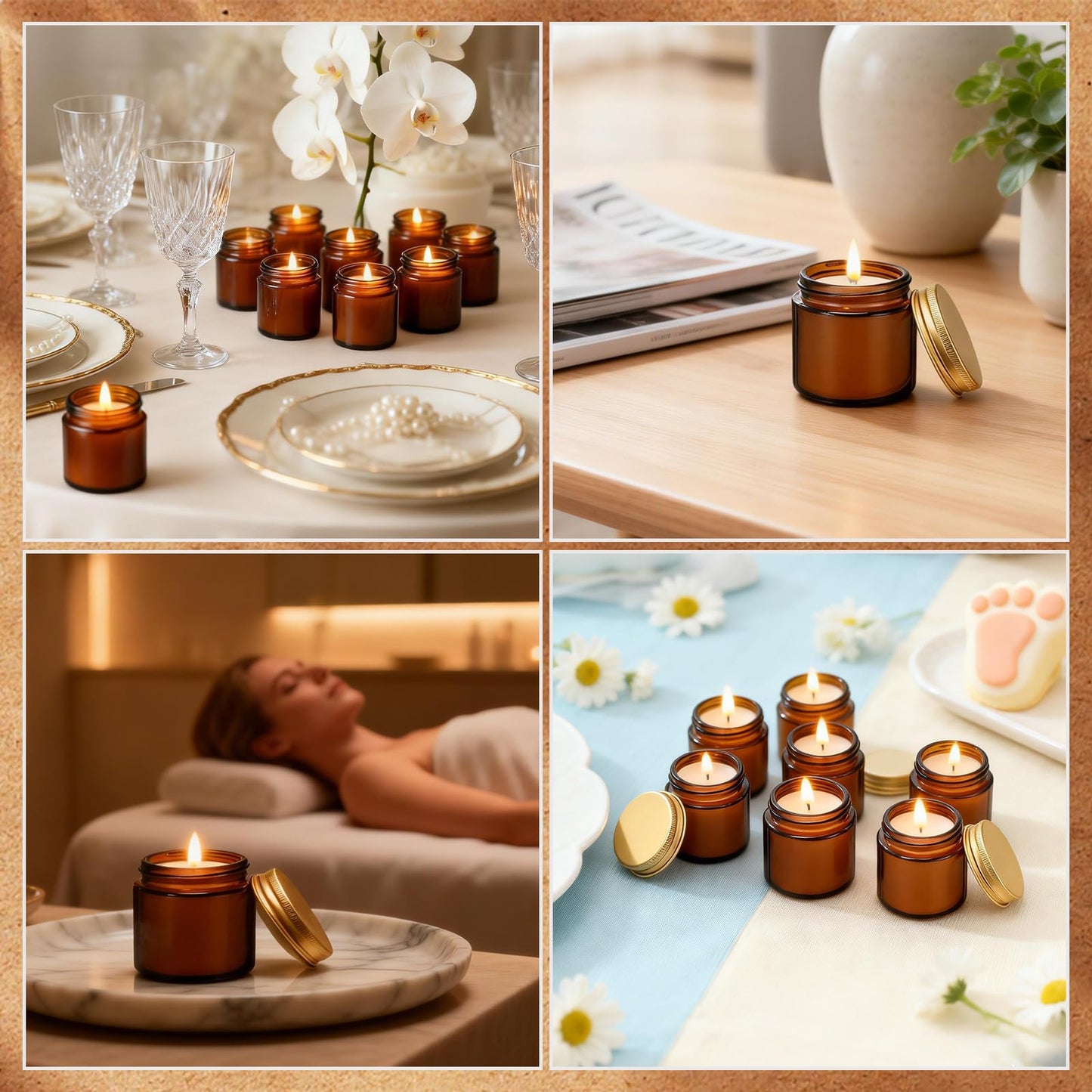 Trxvxo 24 Pcs 4 Oz Mini Soy Wax Candles, Coffee Scented Aromatherapy Candles Bulk Set, Stress Relief Relaxation Candle, Ideal for Wedding Birthday Party Favors, Gifts and Home Decor