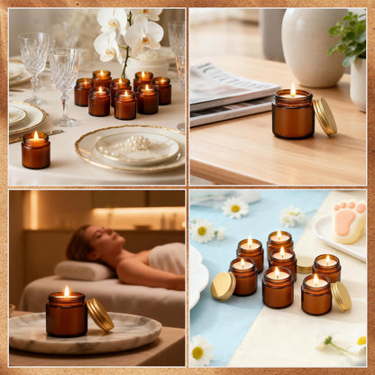 Trxvxo 24 Pcs 4 Oz Mini Soy Wax Candles, Coffee Scented Aromatherapy Candles Bulk Set, Stress Relief Relaxation Candle, Ideal for Wedding Birthday Party Favors, Gifts and Home Decor