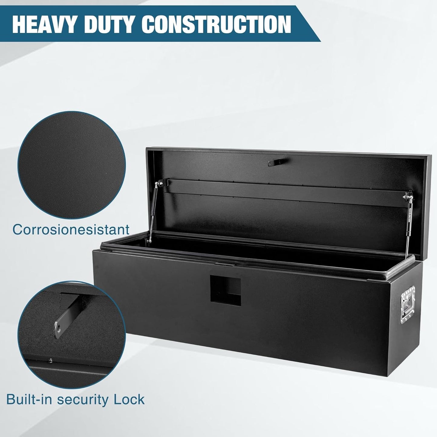 ExploreHorizon Steel Heavy Duty Truck Bed Tool Box, Door with Double Sided Hydraulics Rods for Trailer Truck Pick Ups