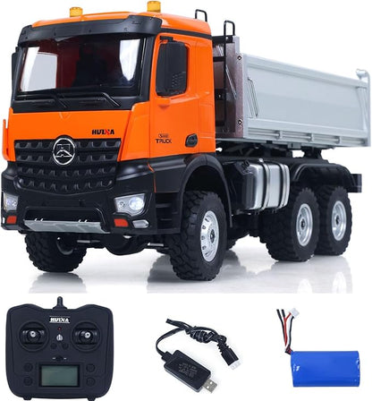 TOUCAN RC HOBBY US in Stock 1/14 HUINA 1598 2.4G Remote Control Dumper 6×6 Engineering Transport Vehicle Lifting Rod Tipper Car Light Sound for Adult