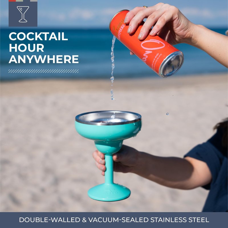 ORCA Rita | Temperature Insulated, Stainless Steel Margarita Glass, Lidded Tumbler for Cocktails, Wine & Cold Drinks — Pearl Gloss