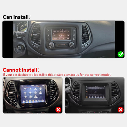 Joying Car Radio for Jeep Compass 2017-2020 Upgrade, Android 13 Head Unit 8 Inch IPS Touchscreen Stereo 4GB+64GB with CarPlay & Android Auto, GPS Navigation, AM/FM, Volume Knob(JY-RC711T4)