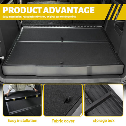 Z8 Trunk Hidden Storage Box for 2021–2025 Ford Bronco 4-Door Cargo Floor Organizer with Removable Divider,Under Cargo Storage Accessory