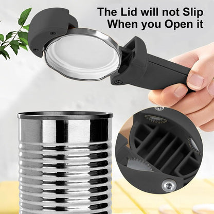 7 in 1 Jar Opener, Multifunctional Retractable Bottle Opener, Magnetic Can Opener, Suitable for Elderly People with Hand Weakness, Arthritis, Weak People, Kitchen Lid Opener, Black
