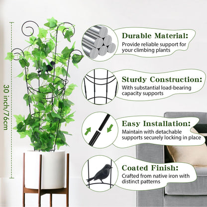 ZOUTOG Trellis for Climbing Plants Indoor 4 Pack 30 Inch,Rustproof Metal Garden Trellis for Potted Plants,Houseplant Support Indoor Outdoor for Ivy Pothos Monstera Hoya Flower Vines(Butterfly Shape)