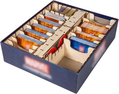 The Broken Token Marvel Champions Compatible Game Organizer - Wood Storage Box with Multiple Trays