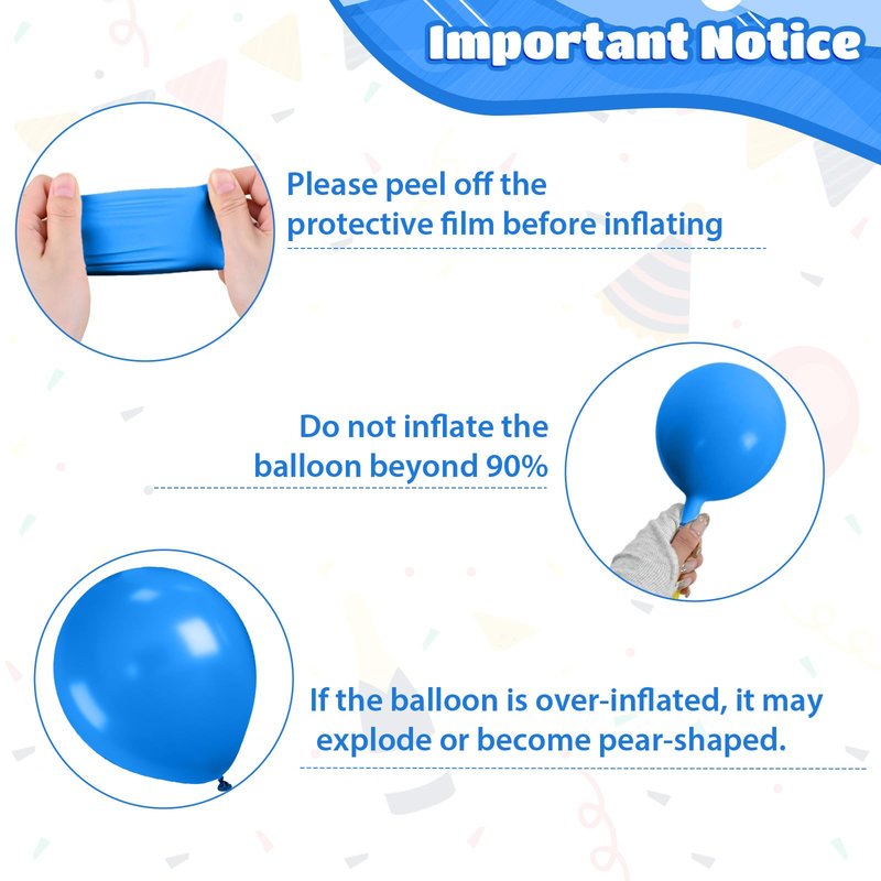Blue and Black Balloons,12 Inch Dark Blue and Silver Black Pearl Light Blue Balloons for Boys Birthday Party Decorations Baby Shower Graduations Celebrations Backdrop Supplies