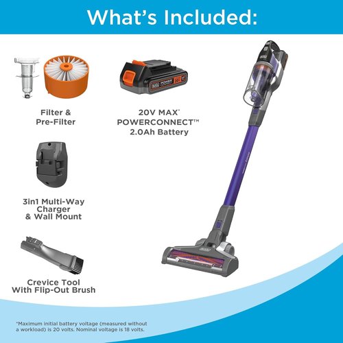 BLACK+DECKER Cordless Pet Hair Vacuum - Maximum Suction, Lightweight, 55 Min Runtime | Multi-Surface Cleaning