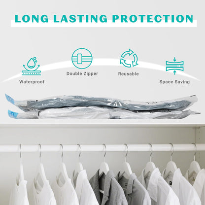 Skiennix Vacuum Seal Bags - 15 Pack Space Saver Storage Bags for Clothing & Travel | Hand Pump Included