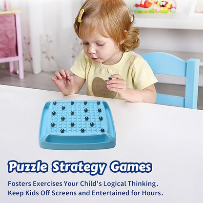 Magnet Game Magnet Chess Game for Kids 8-12 with 28pcs Magnetic Board Games for Kids and Adults Gifts for Boys &amp Girls 2-4 Players (Blue 28)