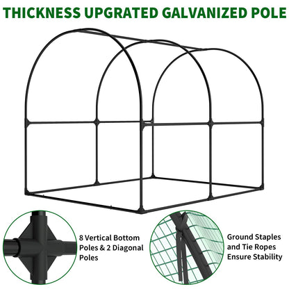 GarveeLife 8.2x6.6x6.6 ft Premium Greenhouse for Outdoors,Upgraded Portable Walk-in Heavy Duty Frame Large Garden Plant Hot Outside Hoop House,Green