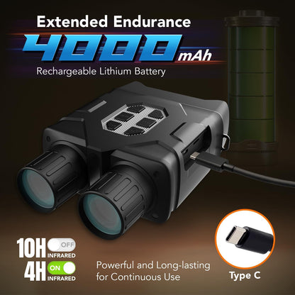 GTHUNDER Digital Night Vision Goggles Binoculars for Total Darkness—FHD 1080P Infrared Digital Night Vision, 32GB Memory Card for Photo and Video Storage—Perfect for Surveillance