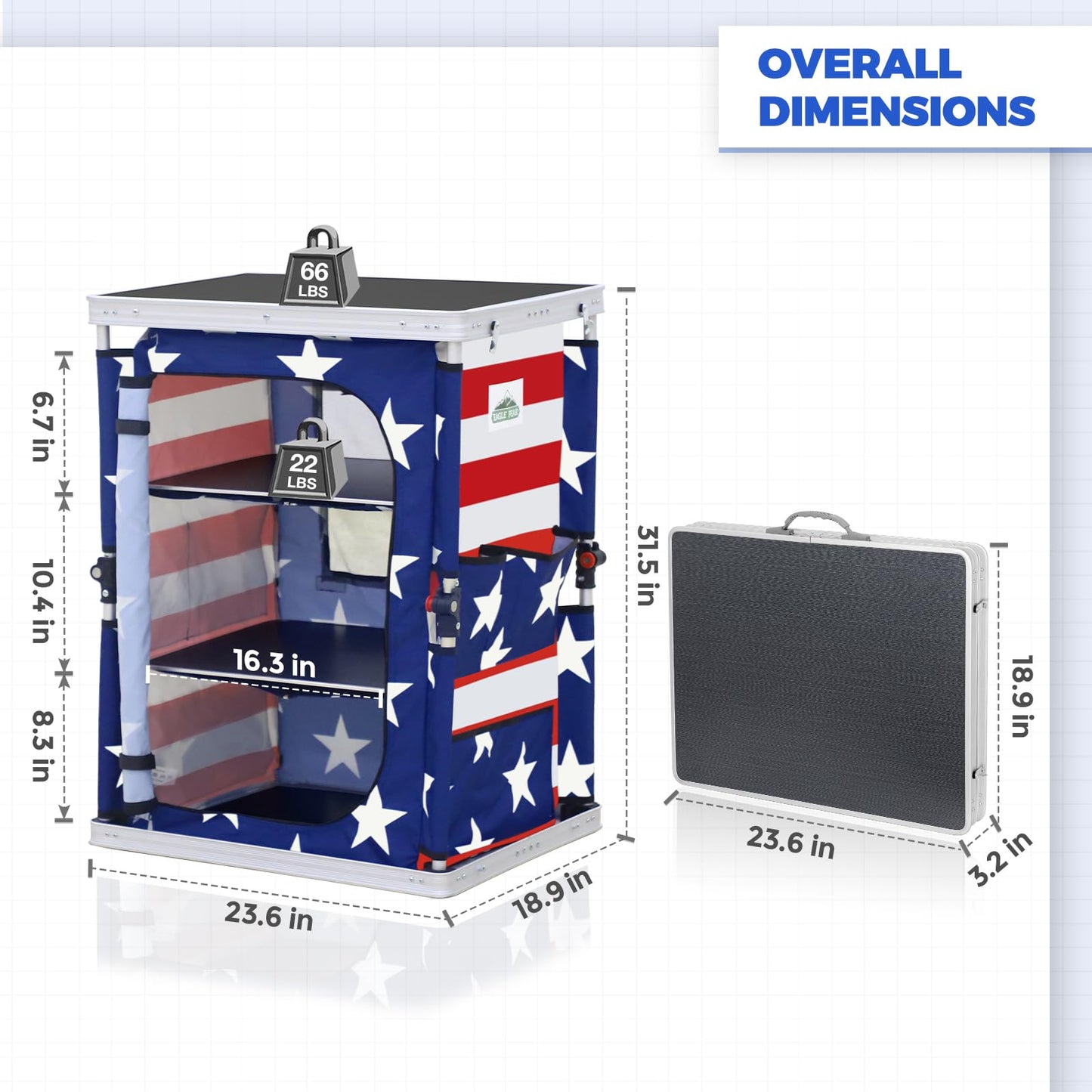 EAGLE PEAK Commercial 10x10 Pop Up Canopy Tent and Outdoor Folding Camping Table Bundle