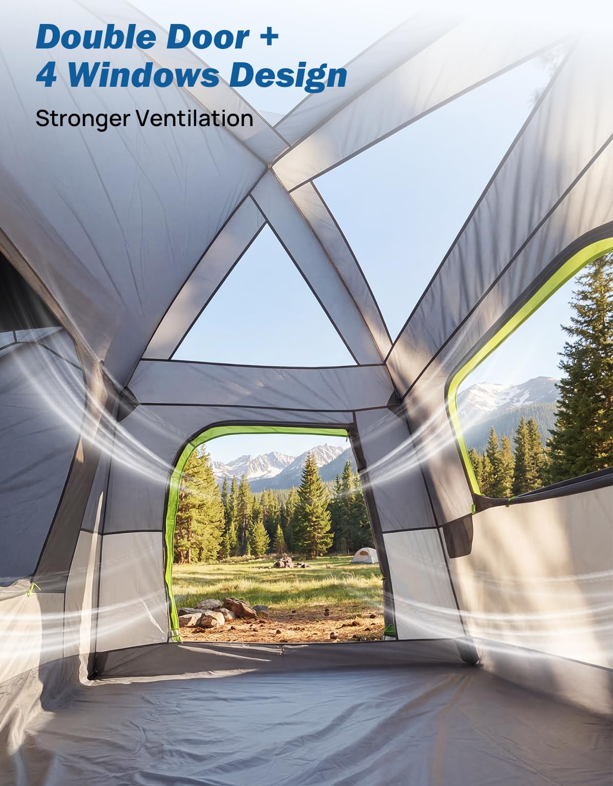 JOYTUTUS SUV Tent for Camping with Rainfly 2026 Upgrade, Strong Four Steel Frame Poles, 5-9 Person Big Car Tent with Ventilated Double Door, Movie Screen, 8' W X 10' L X 7' H, Fit for SUV CUV Van