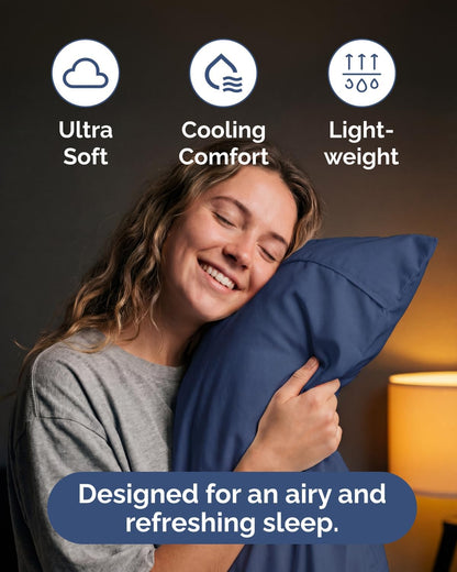 Lightweight Bed Sheet Set by [Brand Name] | Twin XL Cooling Sheets for Hot Sleepers - Breathable & Wrinkle Resistant - Navy Blue