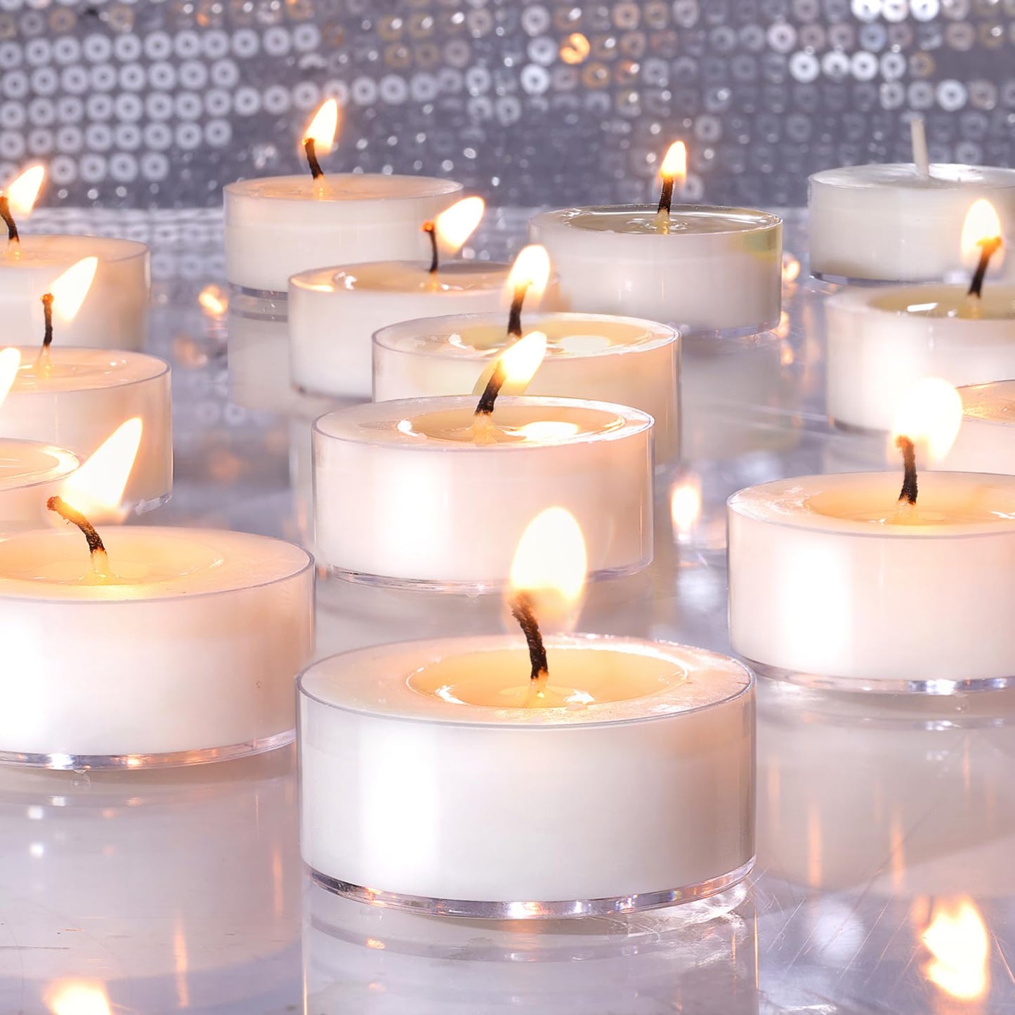 DEVI Soy Tea Lights Candles 50 Pack, Unscented White Tealight Candles Bulk-4 Hours Long Burning, Small Mini Tea Light Candles-Burn Clean, Soy Candles for Shabbat, Weddings,Home Decor