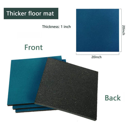 MYOYAY 1" Thick Interlocking Tiles 4 Pack 20" x 20” Rubber Flooring Mats Non-Slip Heavy-Duty Mats for Playground, Indoor and Outdoor Gym Floor, Sport Floor, Backyard Play Area