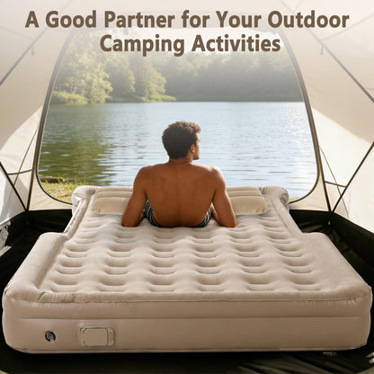 Afurkuot Truck Bed Air Mattress 6-6.5 FT Full Size, Built-in Air Pump, Inflatable Pillow, Inflatable Pickup Trucks Bed Mattress for F-150 Outdoor Camping Truck Pickup Tent Road Trip