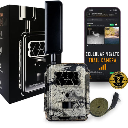 Spartan Camera Gocam 4G LTE Trail Camera, Free Roaming in US, Remotely Update Camera Settings, Fully Configurable via App, HD Video, HD Photo, Blackout Flash, Hunting (1, AT&T)