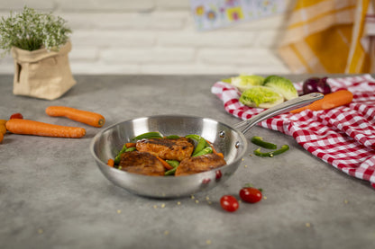KUHN RIKON Allround Stainless Steel Uncoated Frying Pan, 24 cm