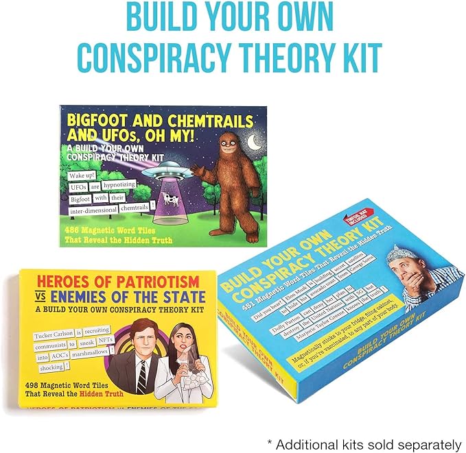 Heroes of Patriotism vs Enemies of The State - Conspiracy Theory Kit by Dissent Pins - Funny Fridge Magnet Word Games for Adults (498 Word Tiles)