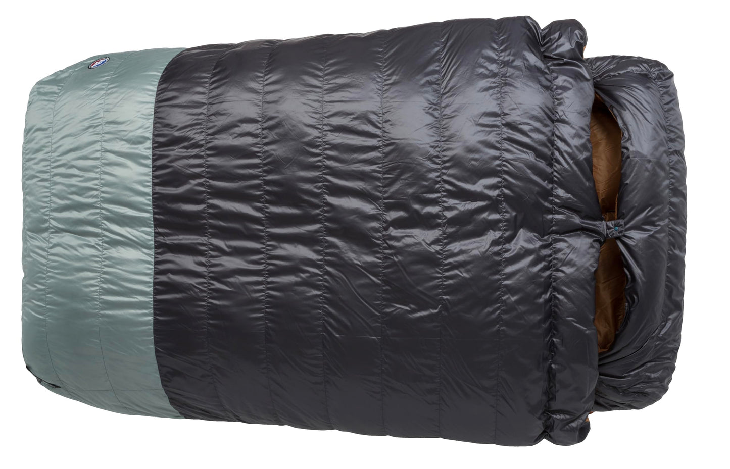 Big Agnes King Solomon (650 RDS DownTek) 40" Double Wide Sleeping Bag, 20 Degree, Asphalt/Chinois Green