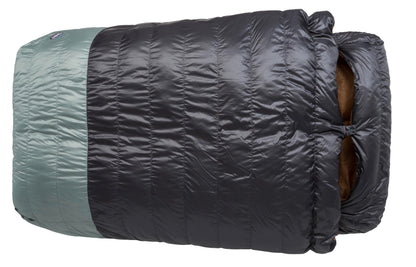 Big Agnes King Solomon (650 RDS DownTek) 40" Double Wide Sleeping Bag, 20 Degree, Asphalt/Chinois Green