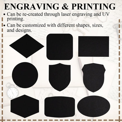 5 Pack Laserable Faux Leatherette Sheets Iron-On Leather Patches with Heat Press Adhesive Backing for DIY Hats, Caps, Beanies, Shirts, Laser Engraving & UV Printing Craft Supplies（Black White）