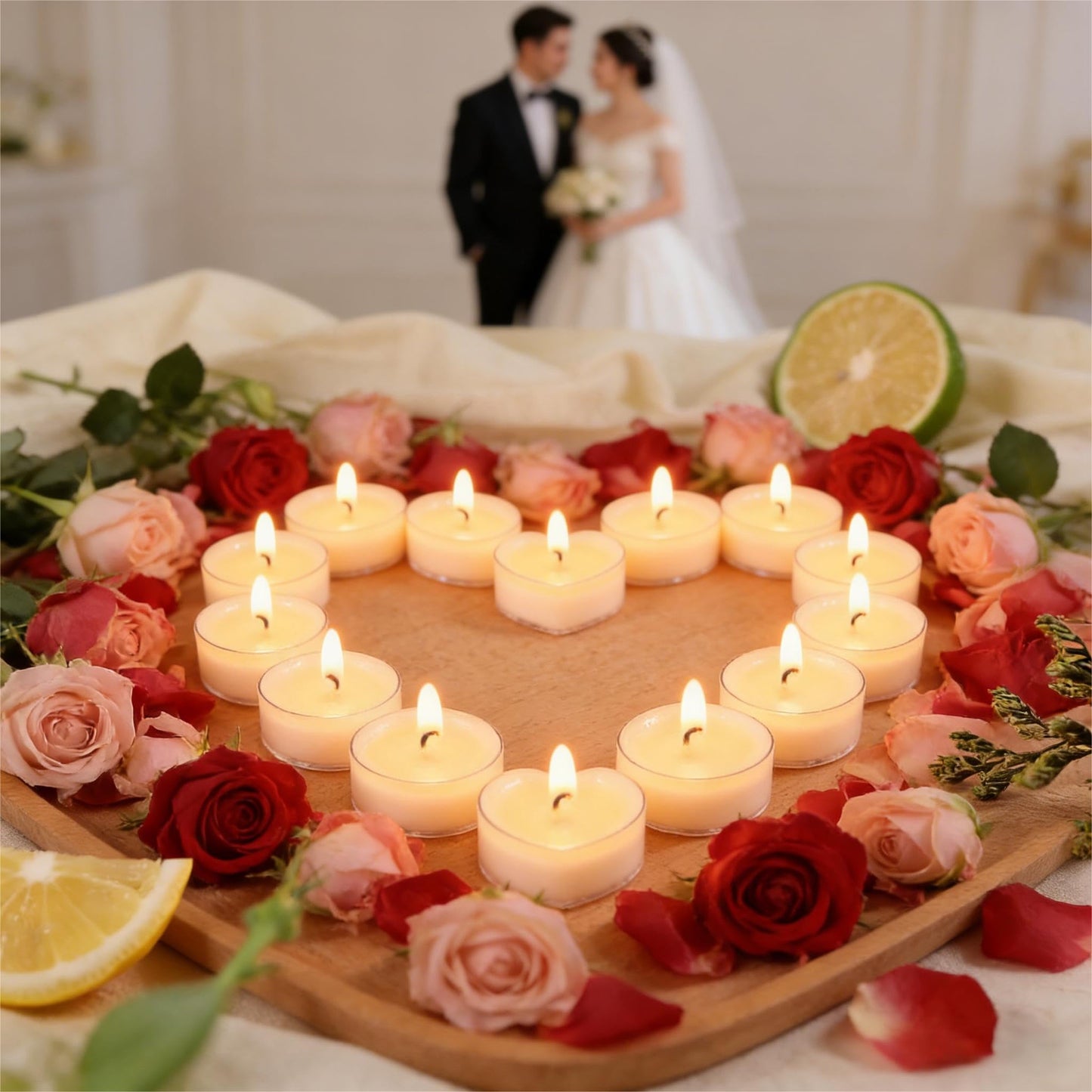 Soy Wax Tealight Candles 50Packs, 4 Hour Long Burning, Unscented White Smokeless Candles, Non-Toxic Paraffin-Free Clear Acrylic Cup Tea Lights for Weddings, Home, Emergencies & Dinner