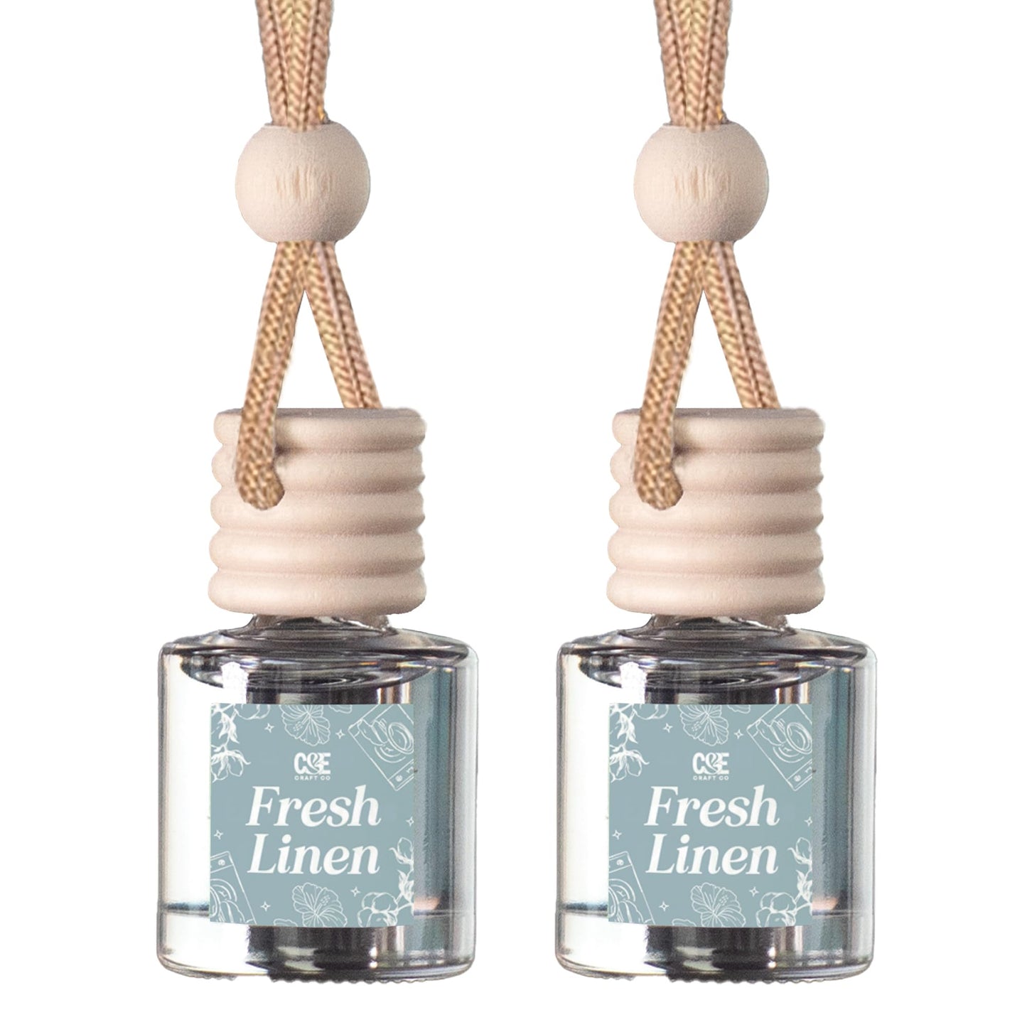 CANDECraftCo Car Air Hanging Fragrance Oil, Car Auto Freshener for Essential Oils, Scents Fragrance Aromatherapy Automobile Diffuser, Long Lasting (Fresh Linen)