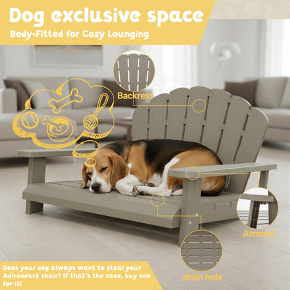 Bifanuo Dog Bed for Medium Size Dog, Chew Proof Dog Bed with Off-The-Ground & Waterproof & Indestructible Dog Couch for Small & Medium Dogs, Easy to Clean and Assemble Outdoor Dog Bed Sofa(Grey)