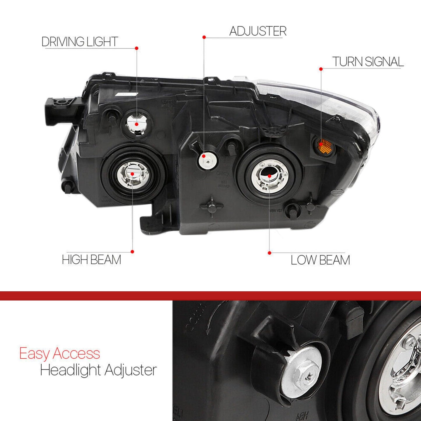 For 2009 2010 2011 2012 2013 2014 2015 2016 2017 2018 2019 2020 Journey Headlight Assembly Compatible with 2009-2018 Dodge Journey Clear Lens Chrome Housing Amber Reflector Headlamp Replacement