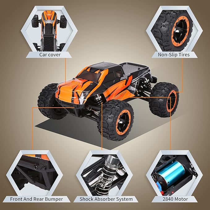 GoolRC 16889A Pro Brushless RC Cars for Adults 1:16 Scale Remote Control Car 4WD 45KM/H High Speed RC Truggy 2.4GHz All Terrains Off Road Monster Truck with 3 Batteries