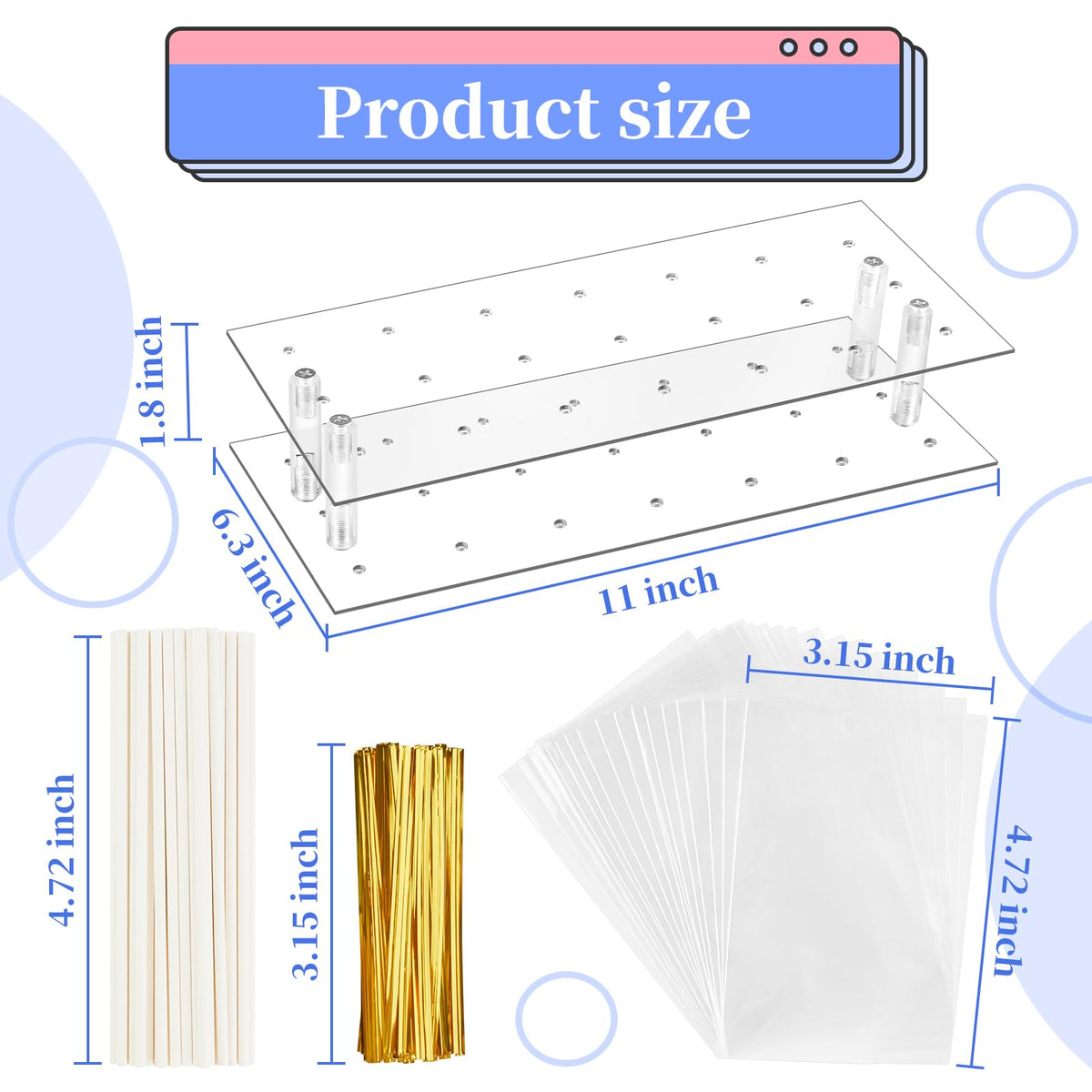 Kucoele Cake Pop Mold Set with 21 Hole Acrylic Lollipop Display Holder