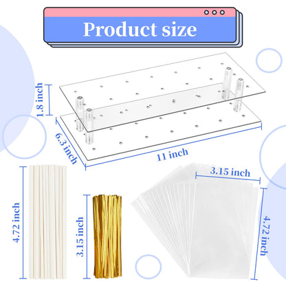 Kucoele Cake Pop Mold Set with 21 Hole Acrylic Lollipop Display Holder